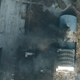 A satellite image of damage to a Ukrainian airfield in Hostomel, near Kyiv.